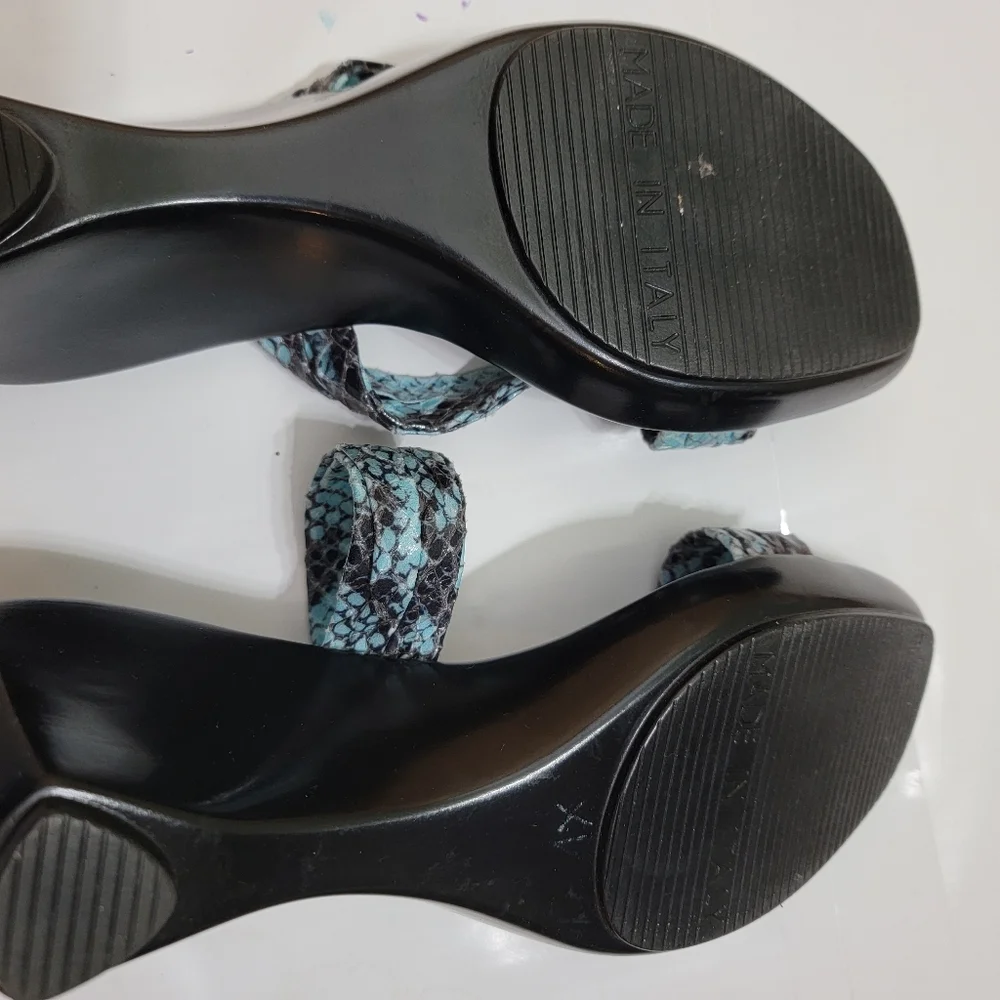 ITALIAN SHOEMAKERS Animal Print Wedge Sandals! Size 8 - Picture 4 of 8